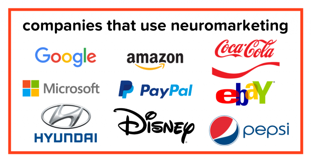 Logos of companies that use neuromarketing
