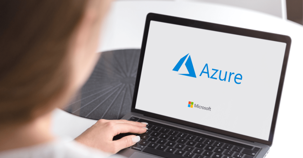 Woman using Microsoft Azure on her computer